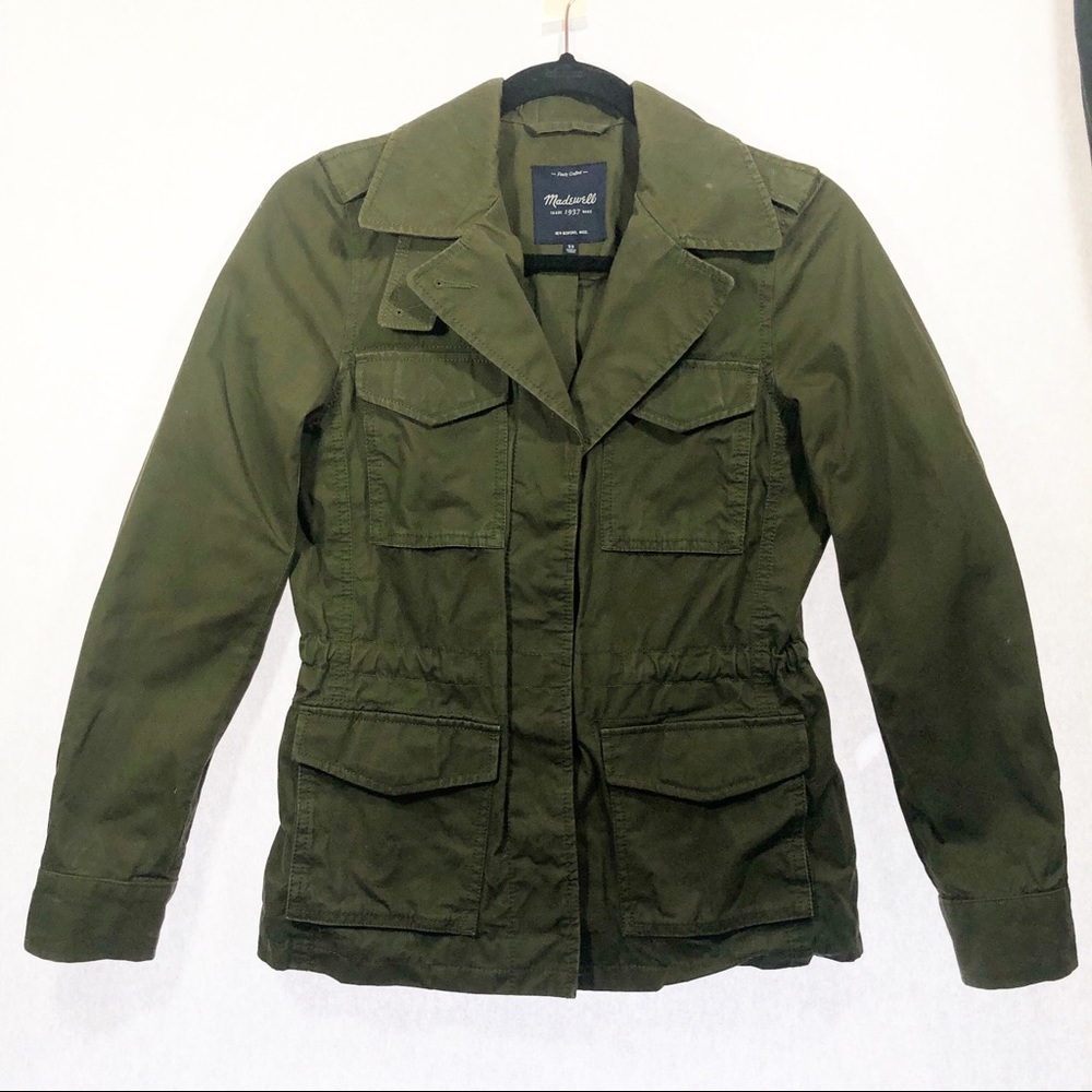 Madewell military green drawstring waist jacket XS